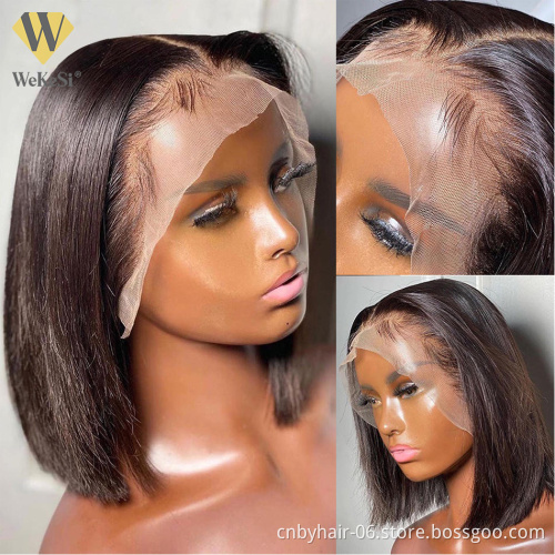 Hot Sale HD Bob Lace Front Wig,Top Brazilian Perruque Bob Lace Wig,180 200 Density Pre Plucked Full Hd Human Hair Lace Wig